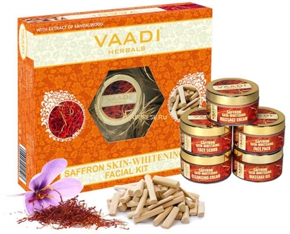 Набор Шафран 270 г, Vaadi Saffron Skin-Whitening Facial Kit With Sandalwood Extract