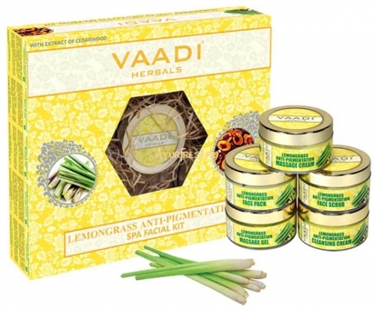 Набор Лемонграсс 270 г, Vaadi Lemongrass Anti-Pigmentation SPA Facial Kit With Cedarwood Extract