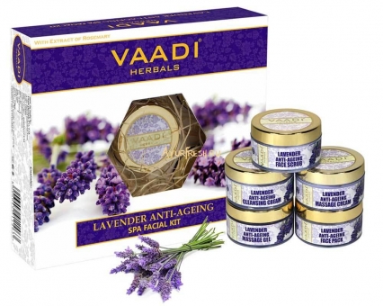 Набор Лаванда 270 г, Vaadi Lavender Anti-Ageing SPA Facial Kit with Rosemary Extract 