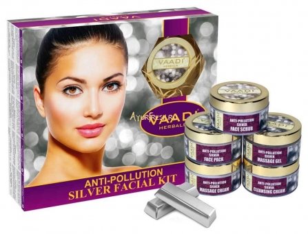 Набор Серебро 270 г, Vaadi Silver Facial Kit - Pure Silver Dust, Rosemary & lavender Oil, Sandalwood Paste 