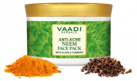 Маска против прыщей Ним, Гвоздика и Куркума 600 г, Vaadi Anti Acne Neem Face Pack With Clove And Turmeric