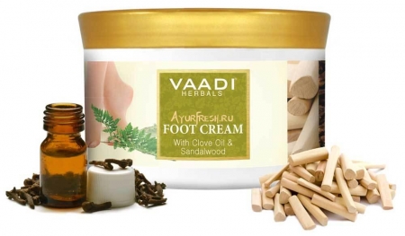 Крем для ног с маслом сандала и гвоздики 500 г, Vaadi Foot Cream Clove&Sandal Oil