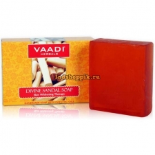 Мыло Отбеливающее для лица Сандал, Шафран 75 г, Vaadi Kesar Chandan Facial Bar with Extract Orange Peel 