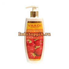 Лосьон-скраб для лица и тела с клубникой и грецким орехом 350 мл, Vaadi Strawberry Scrub Lotion