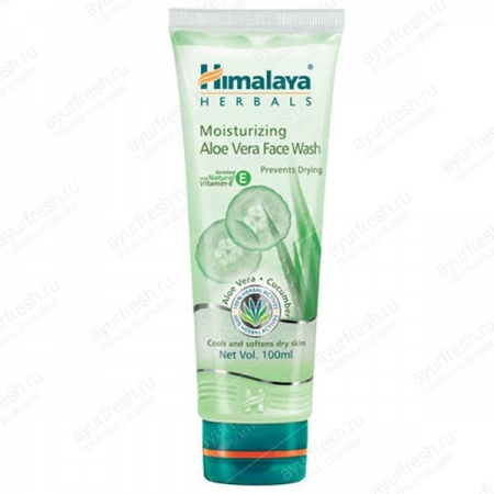 Увлажняющий гель для умывания Алое, Огурец 100 мл, (Himalaya Moisturizing Aloe Vera Face Wash)