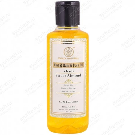 Масло сладкого миндаля 210 мл, Khadi Sweet Almond Oil