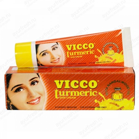 Крем с куркумой и сандалом 70 г, Vicco Turmeric