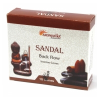 благовония стелющийся дым Сандал марки Ароматика, 10 конусов, backflow Sandal Aromatika