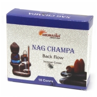 благовония стелющийся дым Наг Чампа марки Ароматика, 10 конусов, backflow Nag Champa Aromatika