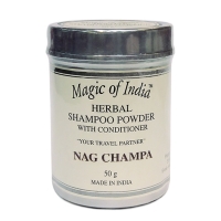 Сухой травяной шампунь Наг Чампа марки Мэджик оф Индия, 50 грамм, Nag Champa herbal shampoo powder Magic of India
