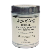 Сухой травяной шампунь Кришна Муск марки Мэджик оф Индия, 50 грамм, Krishna Musk herbal shampoo powder Magic of India