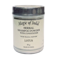 Сухой травяной шампунь Лотос марки Мэджик оф Индия, 50 грамм, Lotus herbal shampoo powder Magic of India