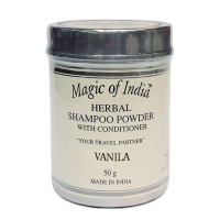 Сухой травяной шампунь Ваниль марки Мэджик оф Индия, 50 грамм, Vanila herbal shampoo powder Magic of India